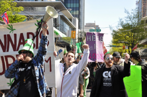 Burnin' not Concernin' at the Vancouver Global Marijuana March. (Picture by Stephen Hui, Georgia Straight. Click to enlarge)